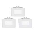 Eglo - 3 kpl LED-upotettava kattovalaisin FUEVA 1 1xLED/2,7W/230V 8,5x8,5 cm