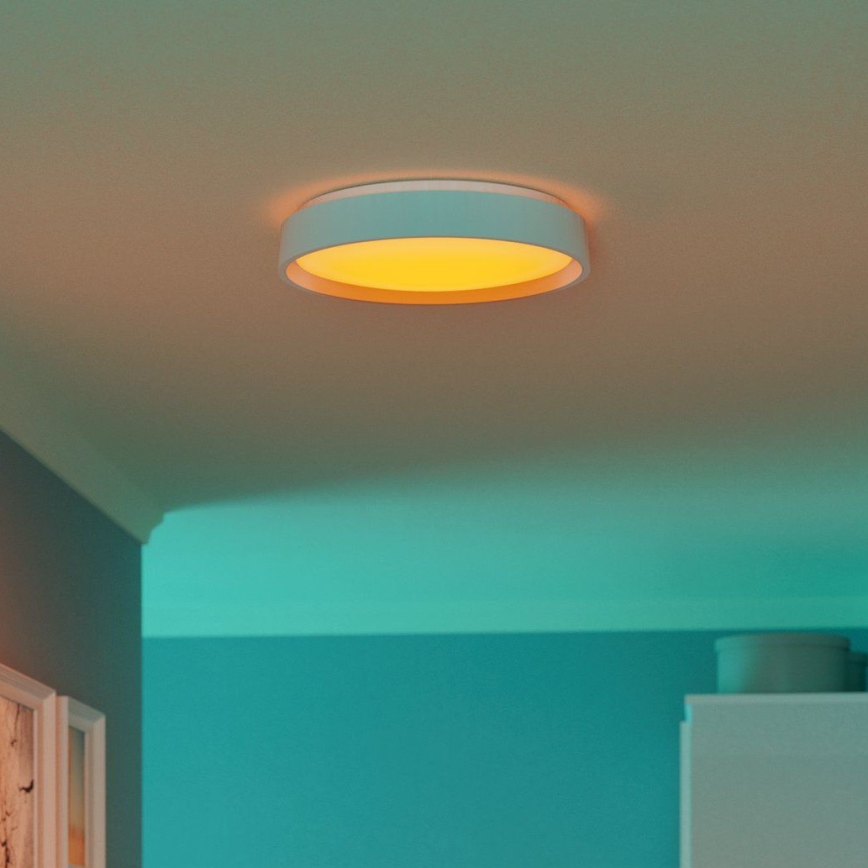 Eglo 300686 - LED RGBW himmennettävä kattovalaisin MASSIGNANO-Z LED/18,5W/230V valkoinen + kaukosäädin