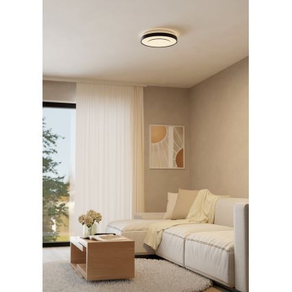 Eglo 300688 - LED RGBW Himennettävä kattovalaisin MONTERIGGIONI-Z LED/18,5W/230V 2700-6500K Ø 38,4 cm musta + kaukosäädin