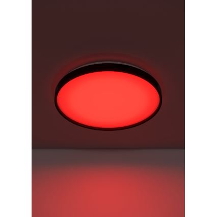 Eglo 300692- LED RGBW-himmennettävä kattovalaisin MOZONCILLO-Z LED/28,3W/230V 2700-6500K Ø 48,4 cm musta + kaukosäädin