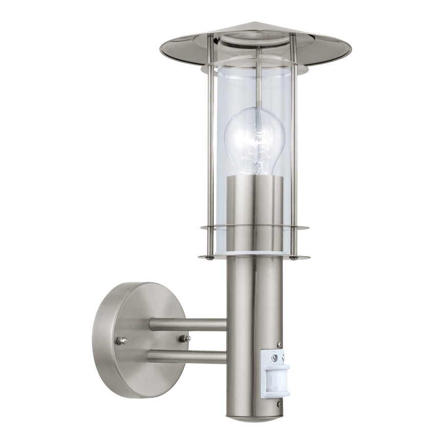 EGLO 30185 - Ulkoseinävalaisin anturilla LISIO 1xE27/60W/230V IP44