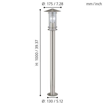 EGLO 30188 - Ulkovalaisin LISIO 1xE27/60W/230V IP44