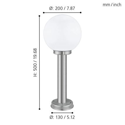 Eglo 30206 - Ulkovalaisin NISIA 1xE27/60W/230V IP44