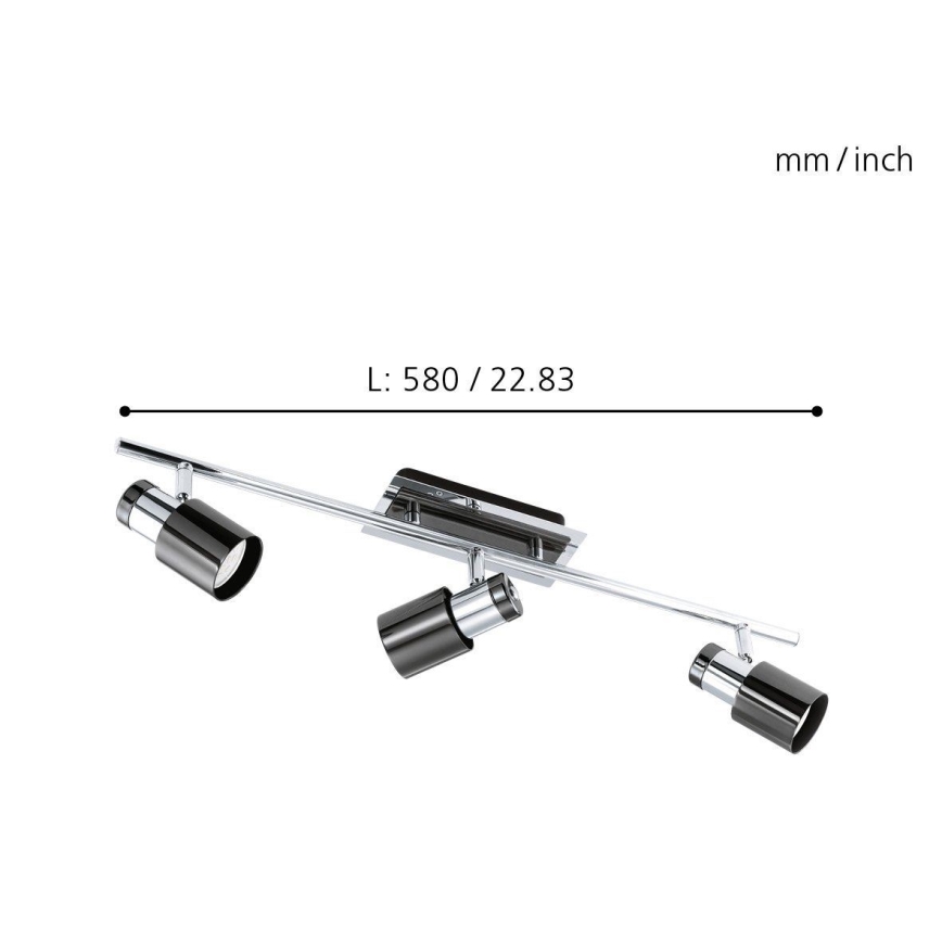 Eglo 30834 - LED-kohdevalaisin DAVIDA 1 3xGU10/5W/230V