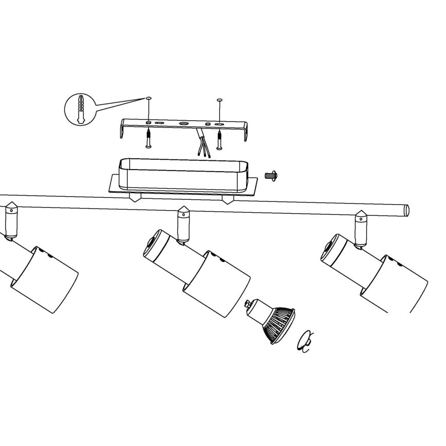 Eglo 30834 - LED-kohdevalaisin DAVIDA 1 3xGU10/5W/230V