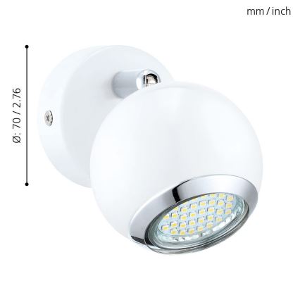 EGLO 31001 - LED-kohdevalaisin BIMEDA 1xGU10/3W LED