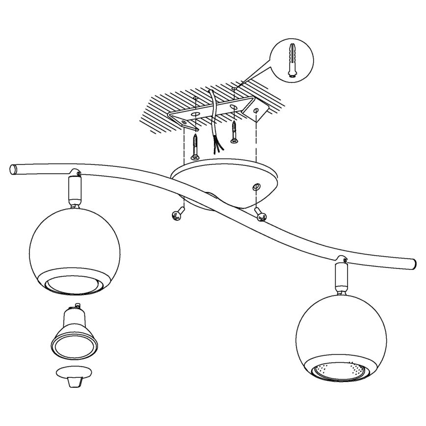 EGLO 31002 - LED-kohdevalaisin BIMEDA 2xGU10/3W LED