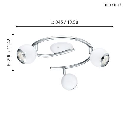 EGLO 31003 - LED-kohdevalaisin BIMEDA 3xGU10/3W LED