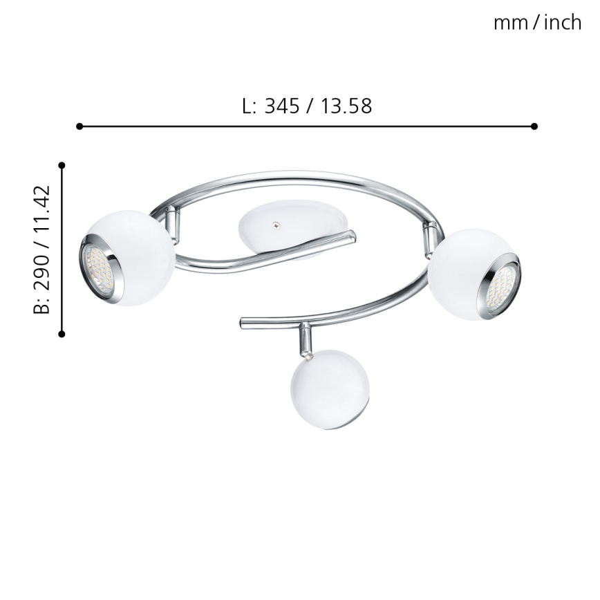 EGLO 31003 - LED-kohdevalaisin BIMEDA 3xGU10/3W LED