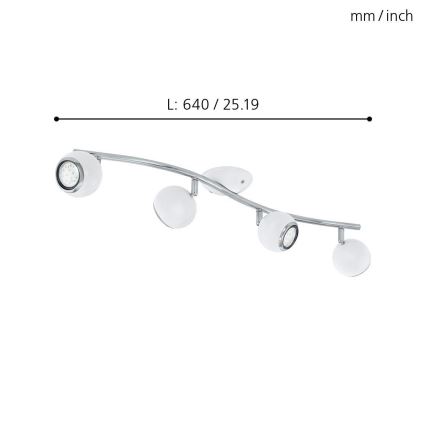 EGLO 31004 - LED-kohdevalaisin BIMEDA 4xGU10/3W LED