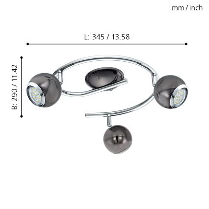 EGLO 31007 - LED-kohdevalaisin BIMEDA 3xGU10/3W LED