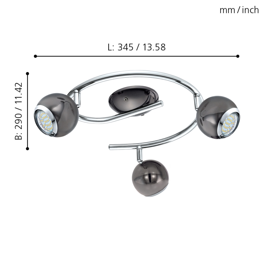 EGLO 31007 - LED-kohdevalaisin BIMEDA 3xGU10/3W LED