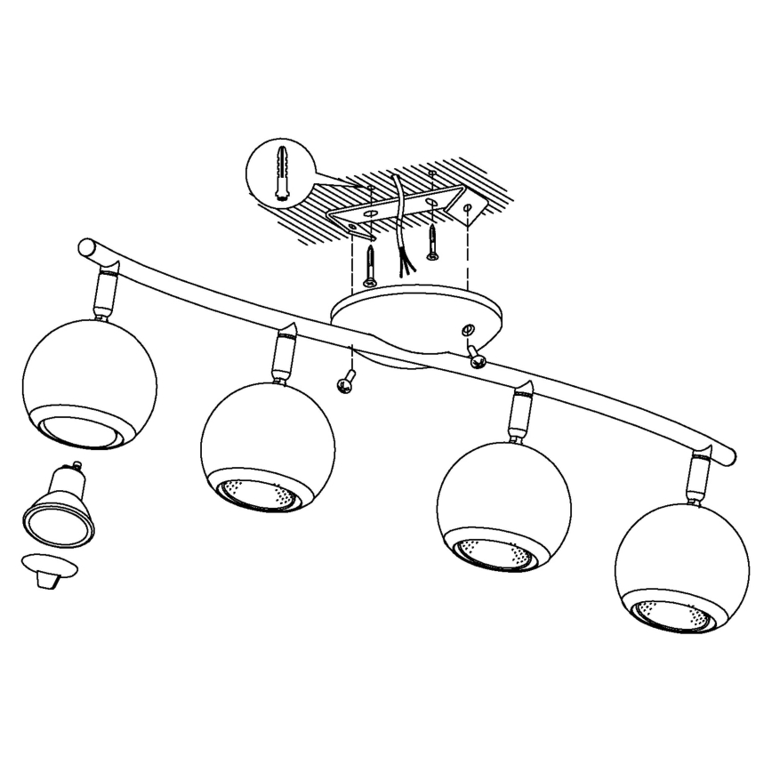 EGLO 31008 - LED-kohdevalaisin BIMEDA 4xGU10/3W LED