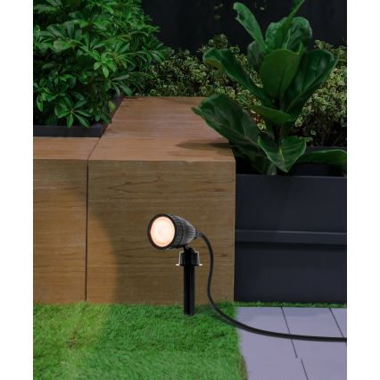 Eglo 31028 - Setti 3x LED RGBW ulkovalaisin NEMA-C 1xGU10/5W/230V 2700-6500K IP44 musta + kaukosäädin