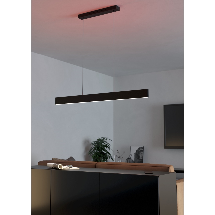 Eglo 31433 - LED RGBW Himmennettävä kattokruunu johdossa ANDREAS-Z LED/38W/230V 2700-6500K musta