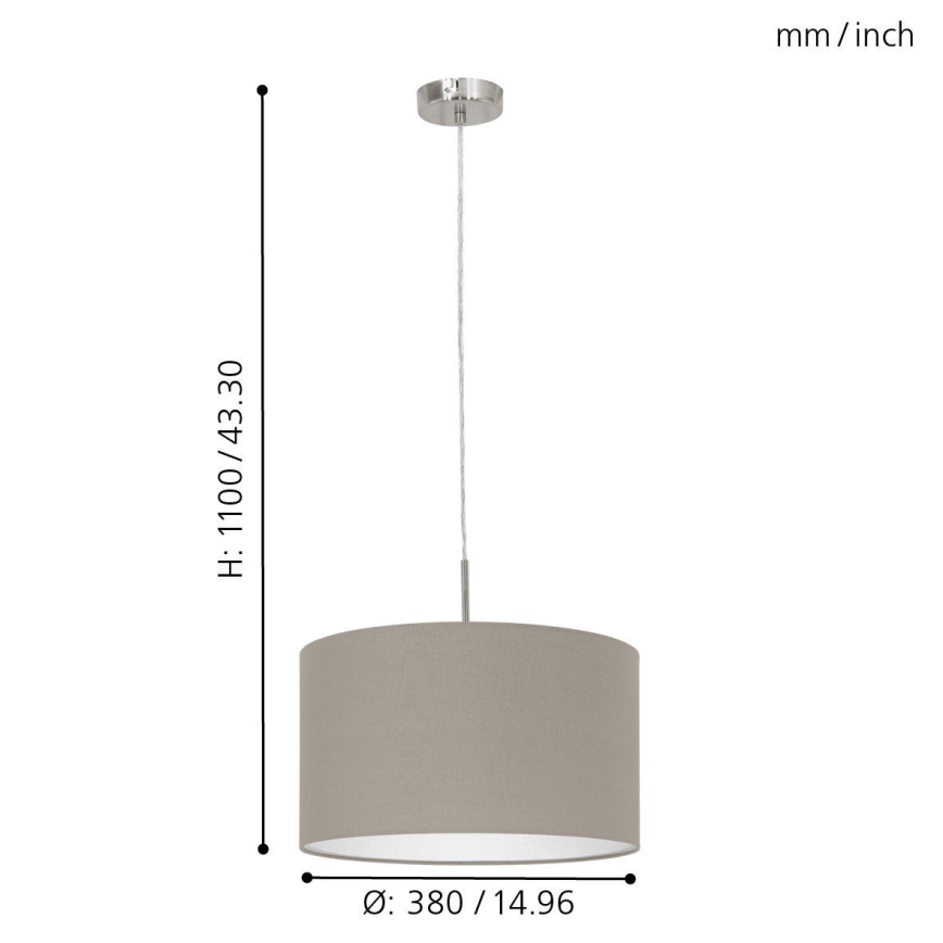 Eglo 31572 - Kattokruunu narulla PASTERI 1xE27/60W/230V