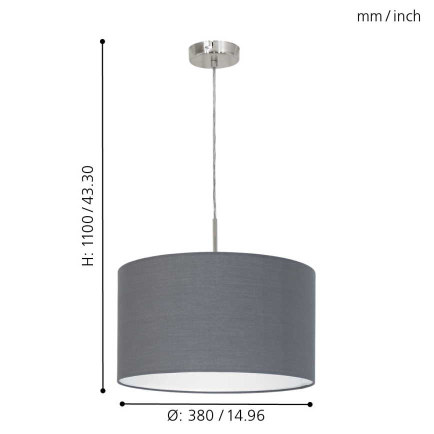 Eglo 31573 - Kattokruunu narulla PASTERI 1xE27/60W/230V