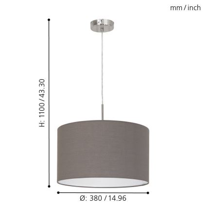 Eglo 31574 Kattokruunu narulla PASTERI E27/60W/230V