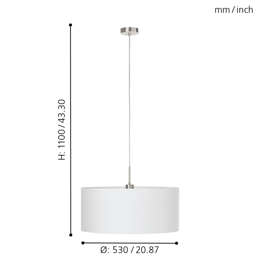 Eglo 31575 - Kattokruunu narulla PASTERI 1xE27/60W/230V