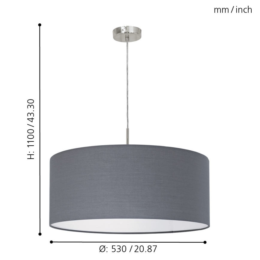 Eglo 31577 - Kattokruunu narulla PASTERI 1xE27/60W/230V