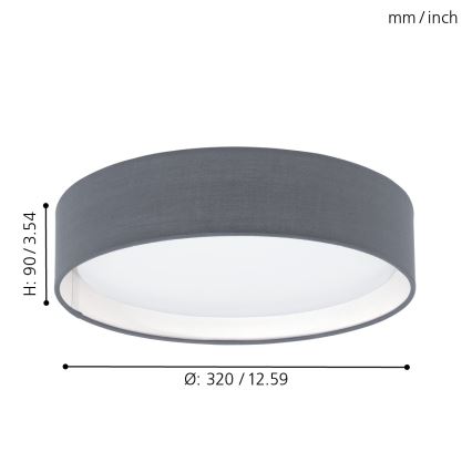 Eglo 31592 - LED-kattovalaisin PASTERI 1xLED/12W/230V