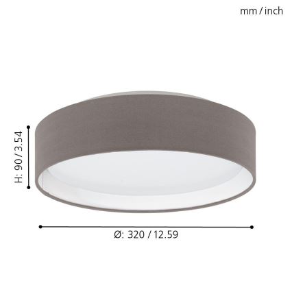 Eglo 31593 LED-kattovalaisin PASTERI LED/11W/230V