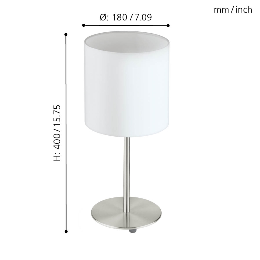 Eglo 31594 - Pöytävalaisin  PASTERI 1xE27/60W/230V