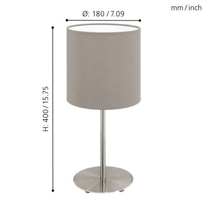 Eglo 31595 - Pöytävalaisin  PASTERI 1xE27/60W/230V