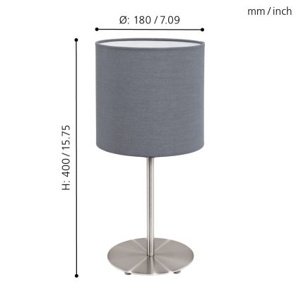 Eglo 31596 - Pöytävalaisin  PASTERI 1xE27/60W/230V