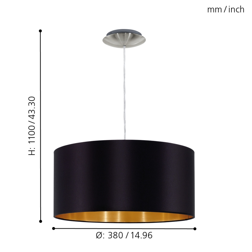 Eglo 31599 - Kattokruunu narulla MASERLO 1xE27/60W/230V