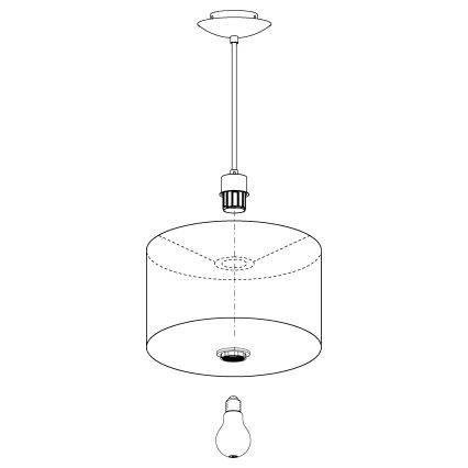 Eglo 31601 - Kattokruunu narulla MASERLO 1xE27/60W/230V