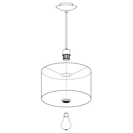 Eglo 31603 - Kattokruunu narulla MASERLO 1xE27/60W/230V