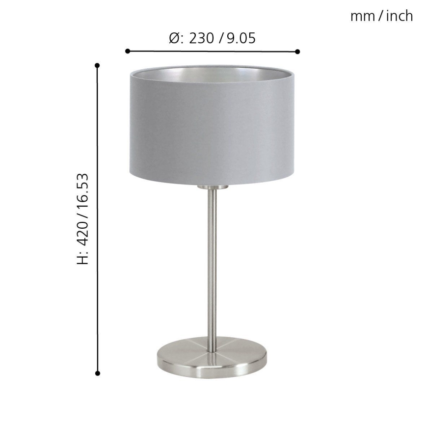 Eglo 31628 - Pöytävalaisin  MASERLO 1xE27/60W/230V