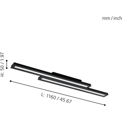 Eglo 31715 - LED RGBW Himmennettävä kattovalo SALITERAS-Z LED/20,4W/230V 2700-6500K musta
