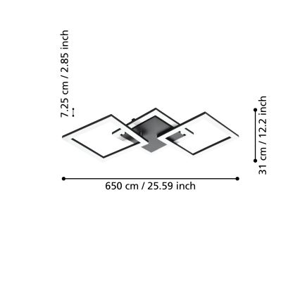 Eglo 31775 - Himmennettävä LED-kattovalaisin PARANDAY-Z LED/32,4W/230V 3000-6500K musta