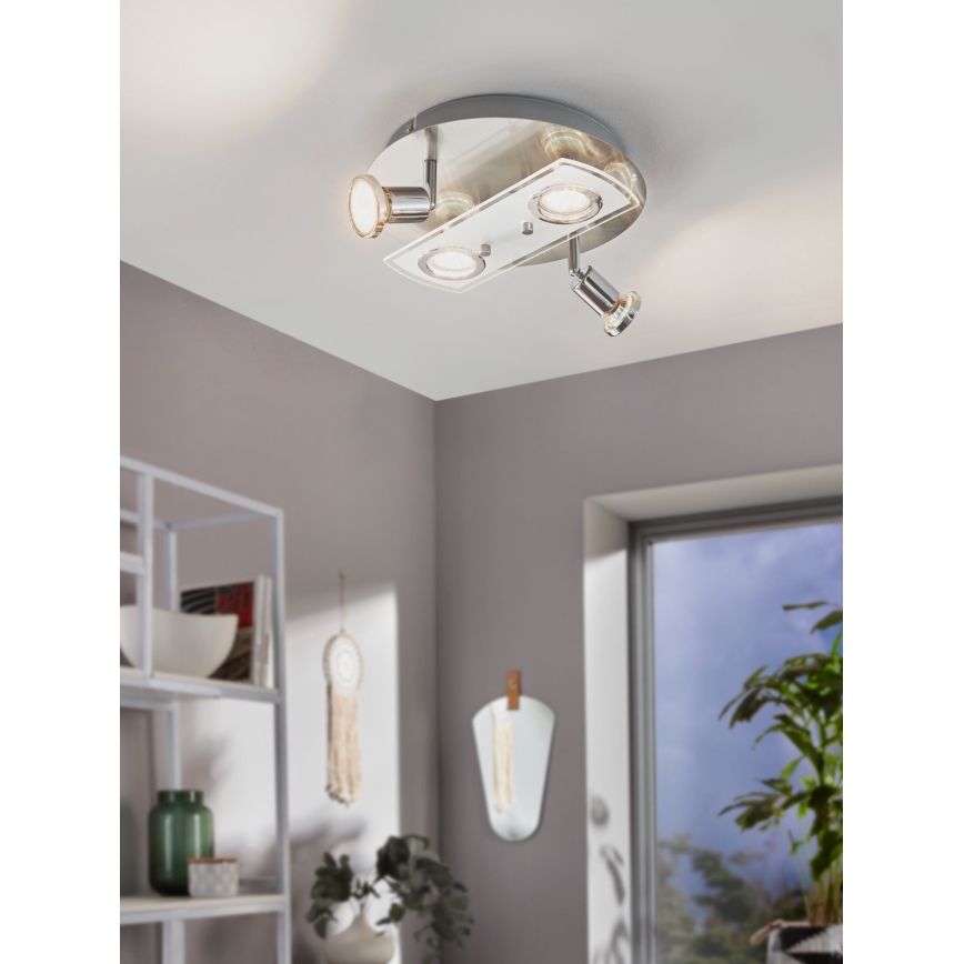 Eglo 32001 - LED-kattovalaisin PAWEDO 1 4xGU10-LED/3W/230V