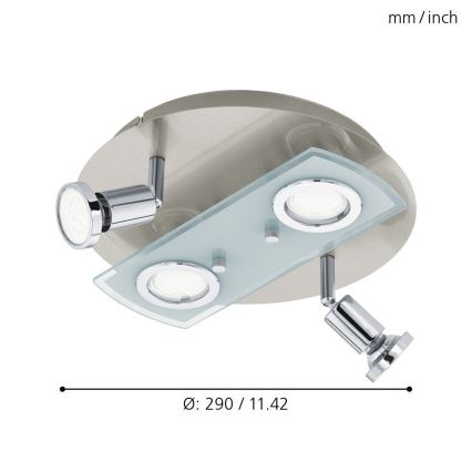Eglo 32001 - LED-kattovalaisin PAWEDO 1 4xGU10-LED/3W/230V
