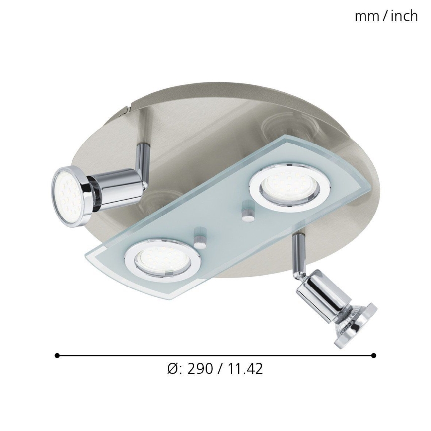Eglo 32001 - LED-kattovalaisin PAWEDO 1 4xGU10-LED/3W/230V
