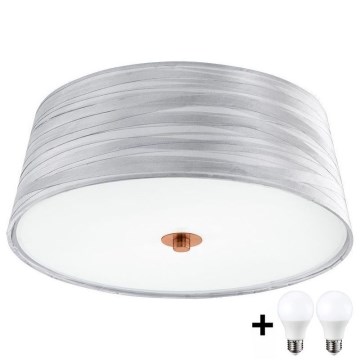 Eglo 32111- LED-kattovalaisin FONSEA 1 2xE27/9W/230V hopea/kupari