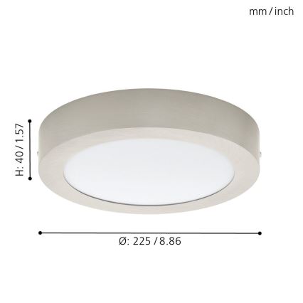 Eglo 32442 - LED-kattovalaisin FUEVA 1 LED/18W/230V