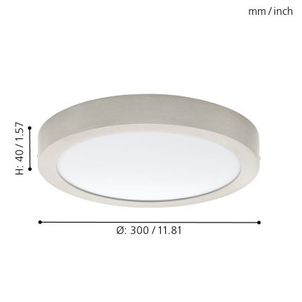 Eglo 32443 - LED-kattovalaisin FUEVA 1 LED/24W/230V
