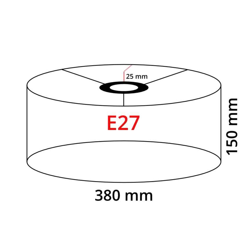 Eglo 32471 - Universaali lampunvarjostin TUNJA E27 halkaisija 38 cm valkoinen