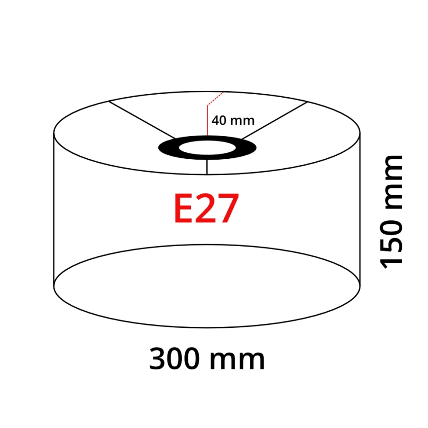 Eglo 32476 - Universaali lampunvarjostin TUNJA E27 halkaisija 30 cm valkoinen