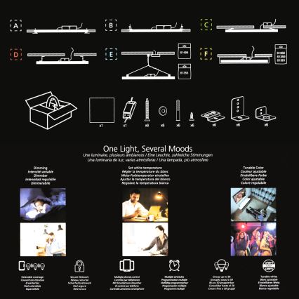 Eglo 32734 - LED RGBW himmennettävä pinta-asennettava 2-in-1 SALOBRENA-C LED/34W/230V valkoinen + kaukosäädin
