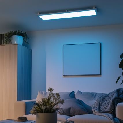 Eglo 32734 - LED RGBW himmennettävä pinta-asennettava 2-in-1 SALOBRENA-C LED/34W/230V valkoinen + kaukosäädin