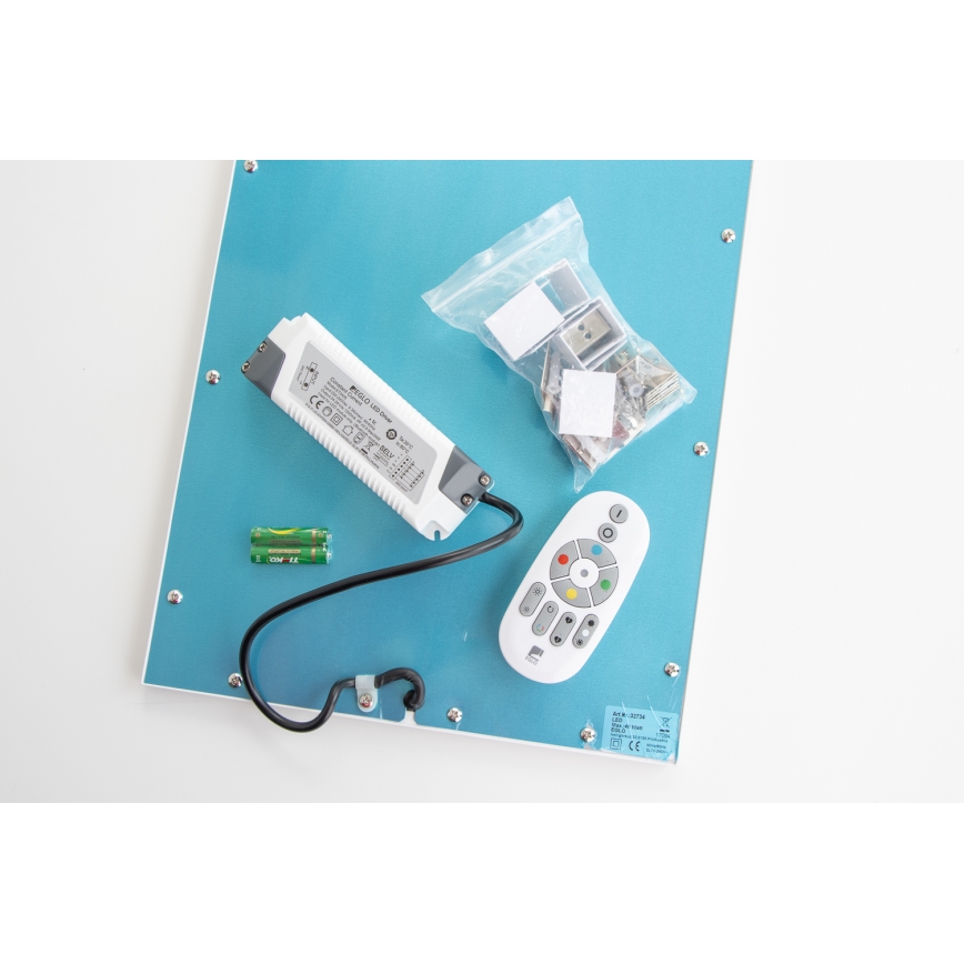 Eglo 32734 - LED RGBW Himmennettävä kiinteä/upotettu panel 2in1 SALOBRENA-C LED/34W/230V valkoinen + kauko-ohjaus