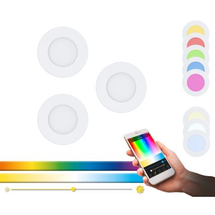 Eglo - ETTI 3x LED RGB Himmennettävä riippuva kattovalaisin FUEVA-C 1xLED/3W/230V