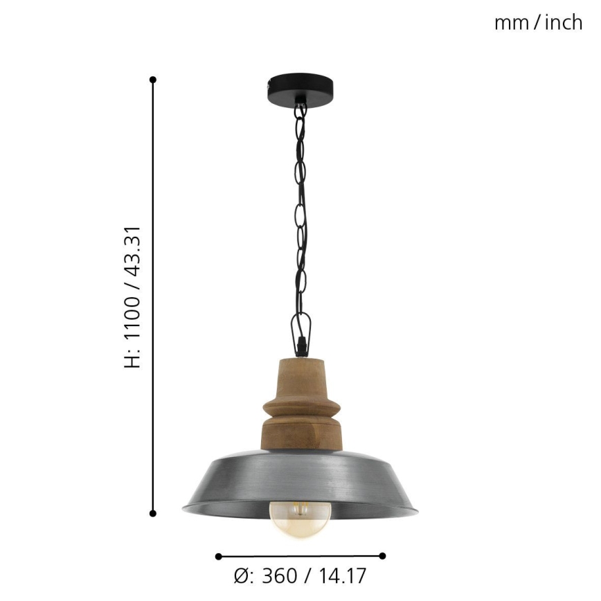 Eglo 33024 - Kattokruunu ketjussa RIDDLECOMBE 1xE27/60W/230V