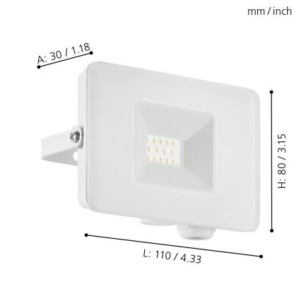 Eglo 33152 - LED-valonheitin FAEDO 3 LED/10W/230V IP65