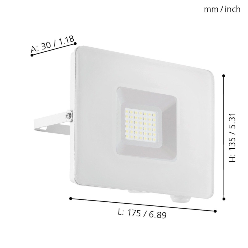 Eglo 33154 - LED-valonheitin FAEDO 3 LED/30W/230V IP65